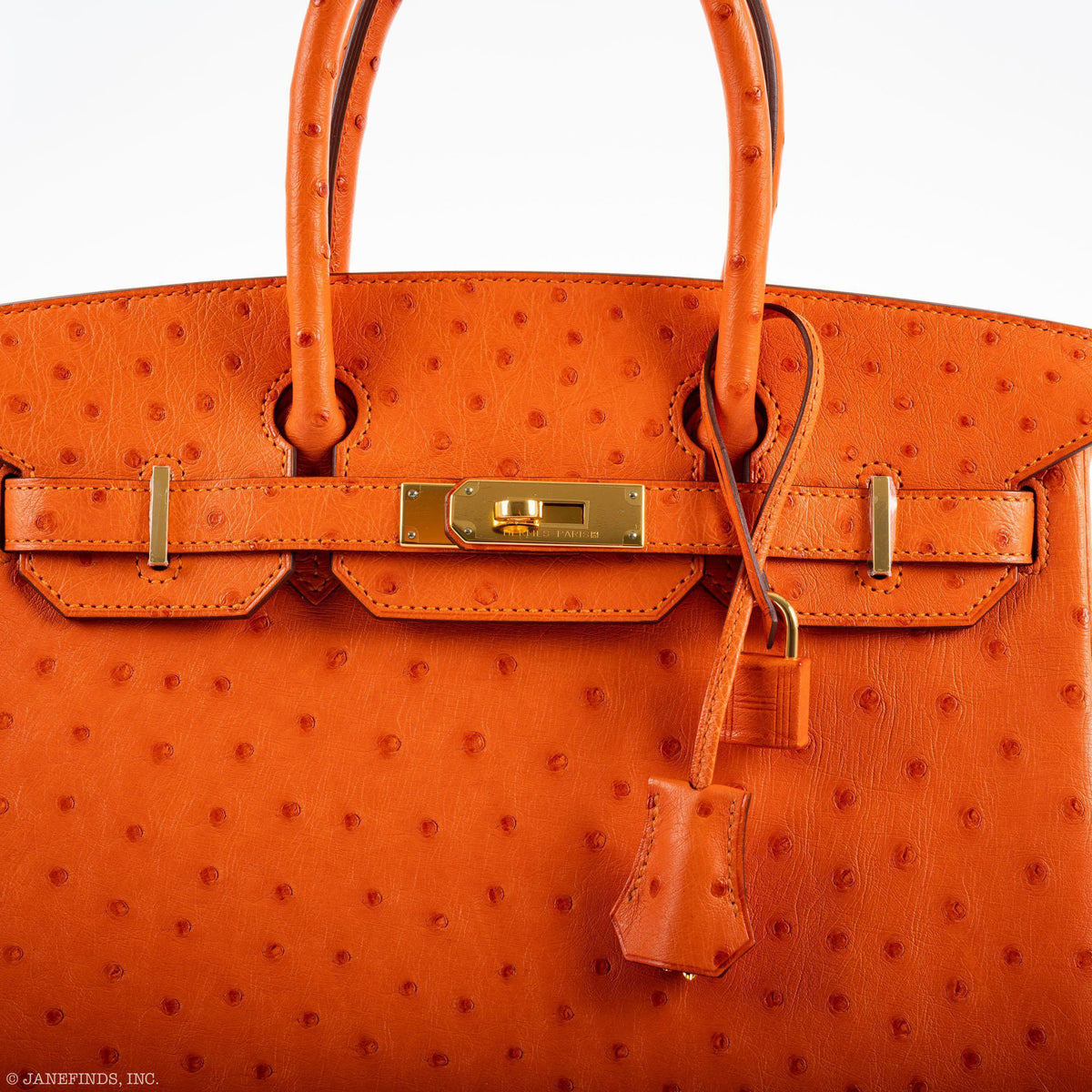 Hermes Birkin 30 Tangerine Ostrich with Gold Hardware Hermes