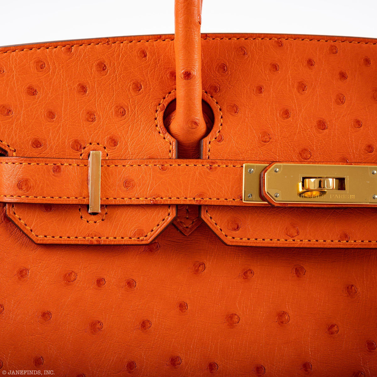 Hermes Birkin 30 Tangerine Ostrich with Gold Hardware Hermes