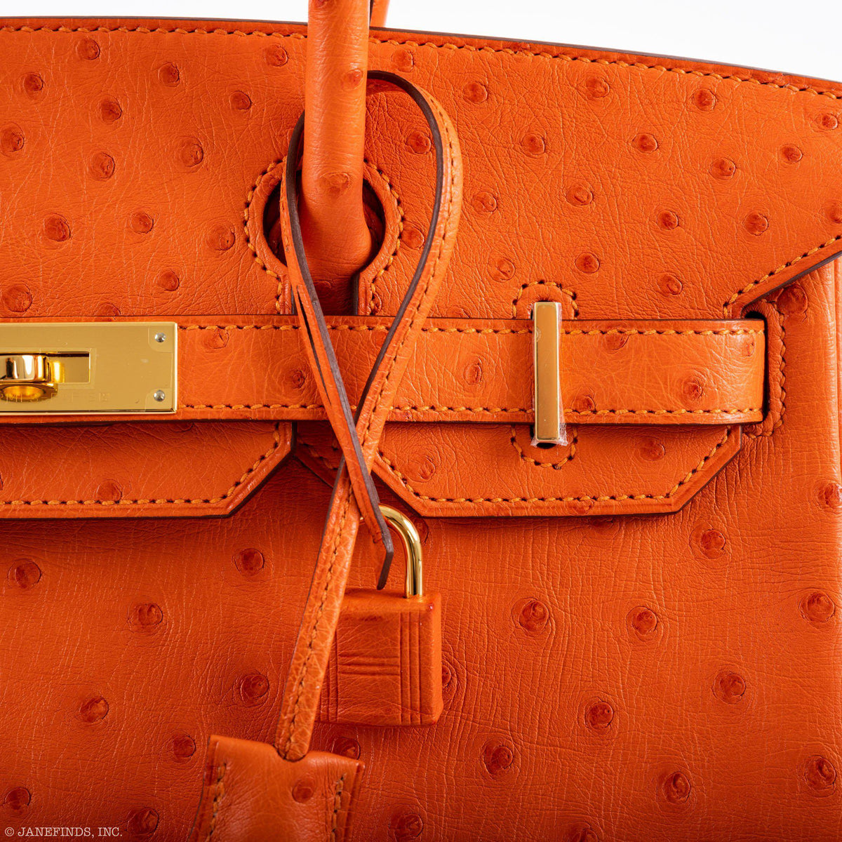 Hermes Birkin 30 Tangerine Ostrich with Gold Hardware Hermes