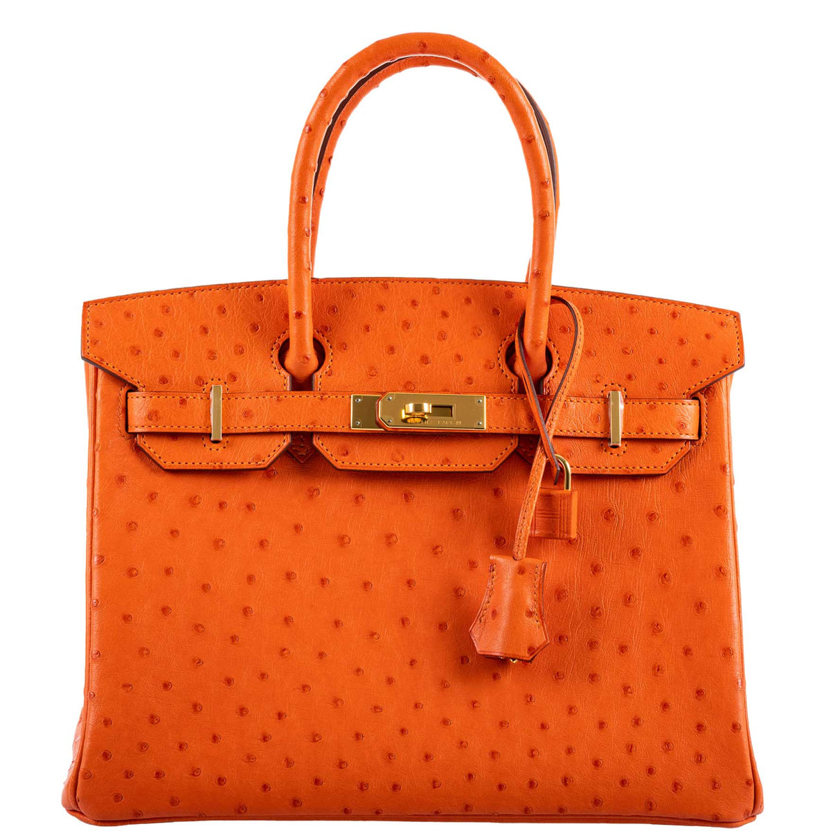 Hermes Birkin 30 Tangerine Ostrich with Gold Hardware Hermes