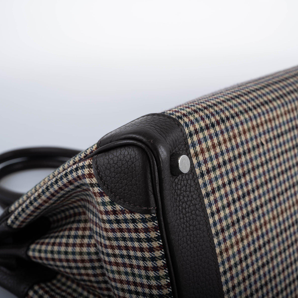 Hermes Birkin 30 Togo And Plaid Wool Lainage Palladium Hardware Hermes
