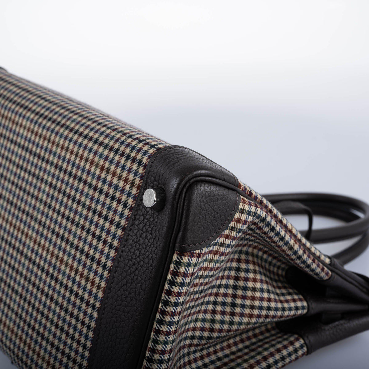 Hermes Birkin 30 Togo And Plaid Wool Lainage Palladium Hardware Hermes
