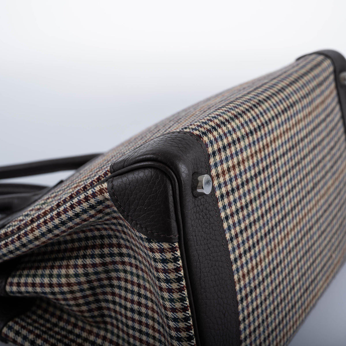 Hermes Birkin 30 Togo And Plaid Wool Lainage Palladium Hardware Hermes