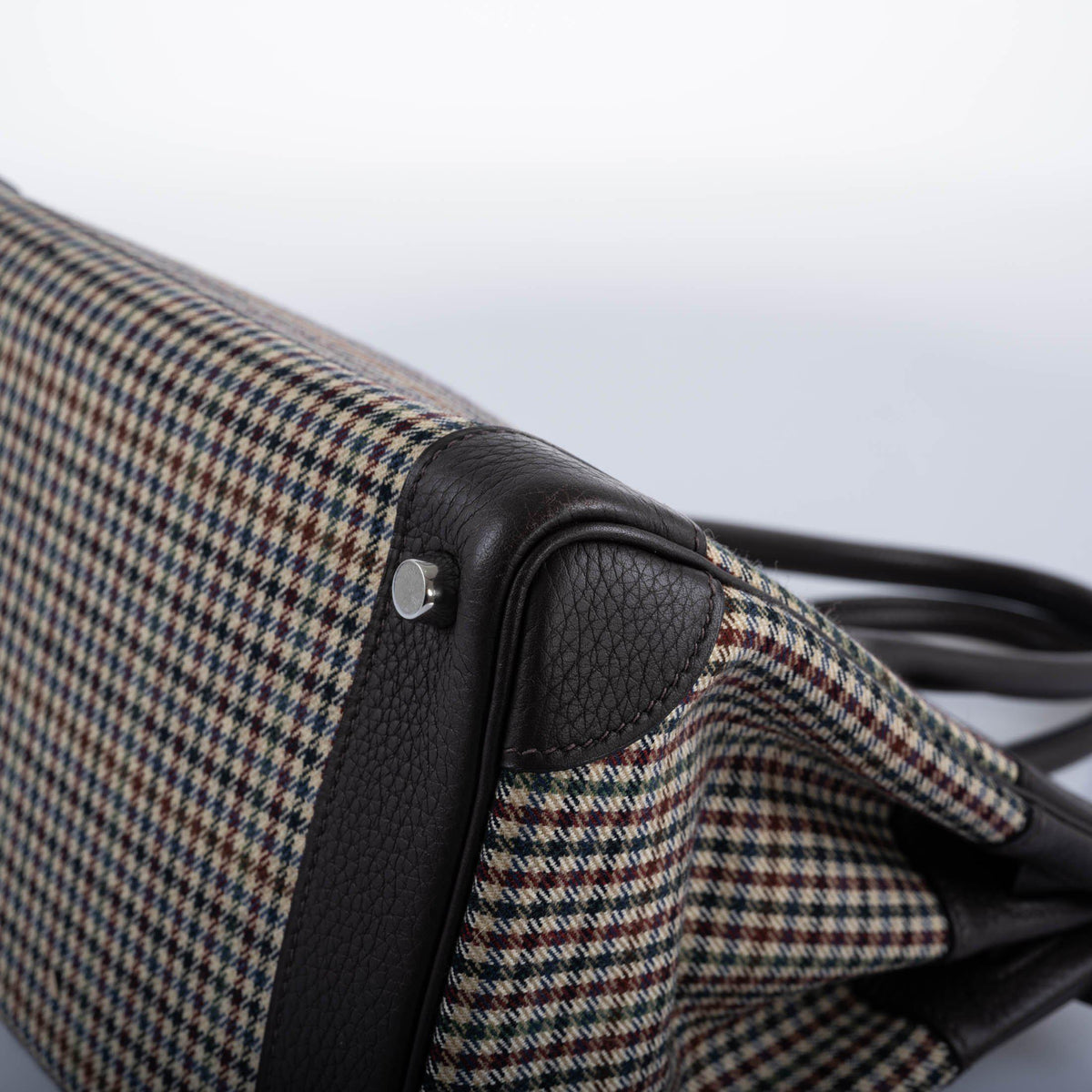 Hermes Birkin 30 Togo And Plaid Wool Lainage Palladium Hardware Hermes