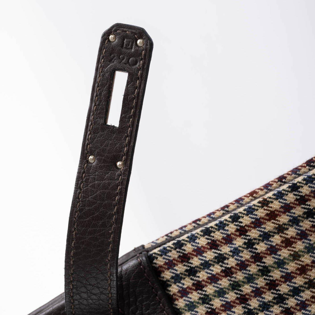 Hermes Birkin 30 Togo And Plaid Wool Lainage Palladium Hardware Hermes