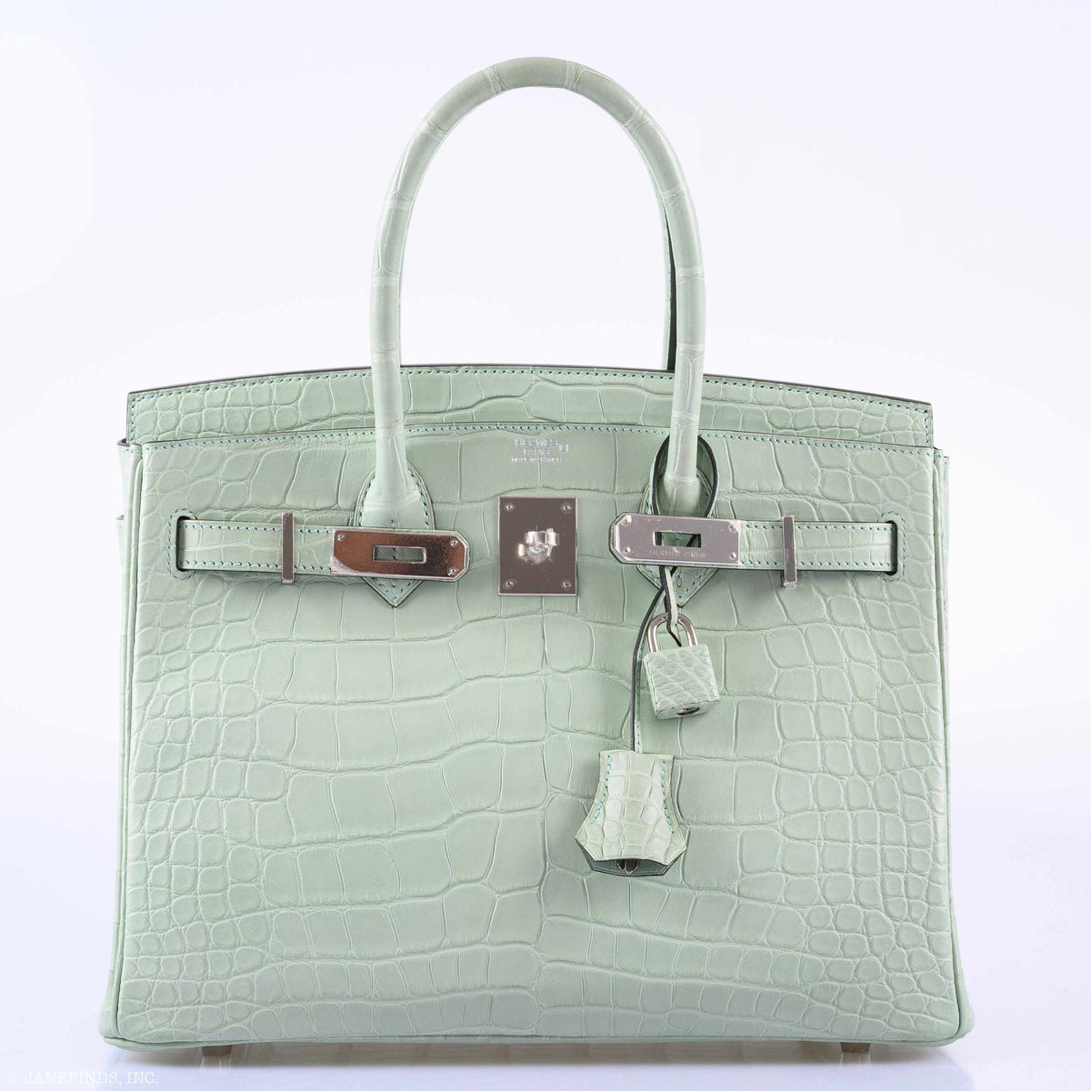 Hermes Birkin 30 Vert D'Eau Matte Alligator Palladium Hardware Hermes