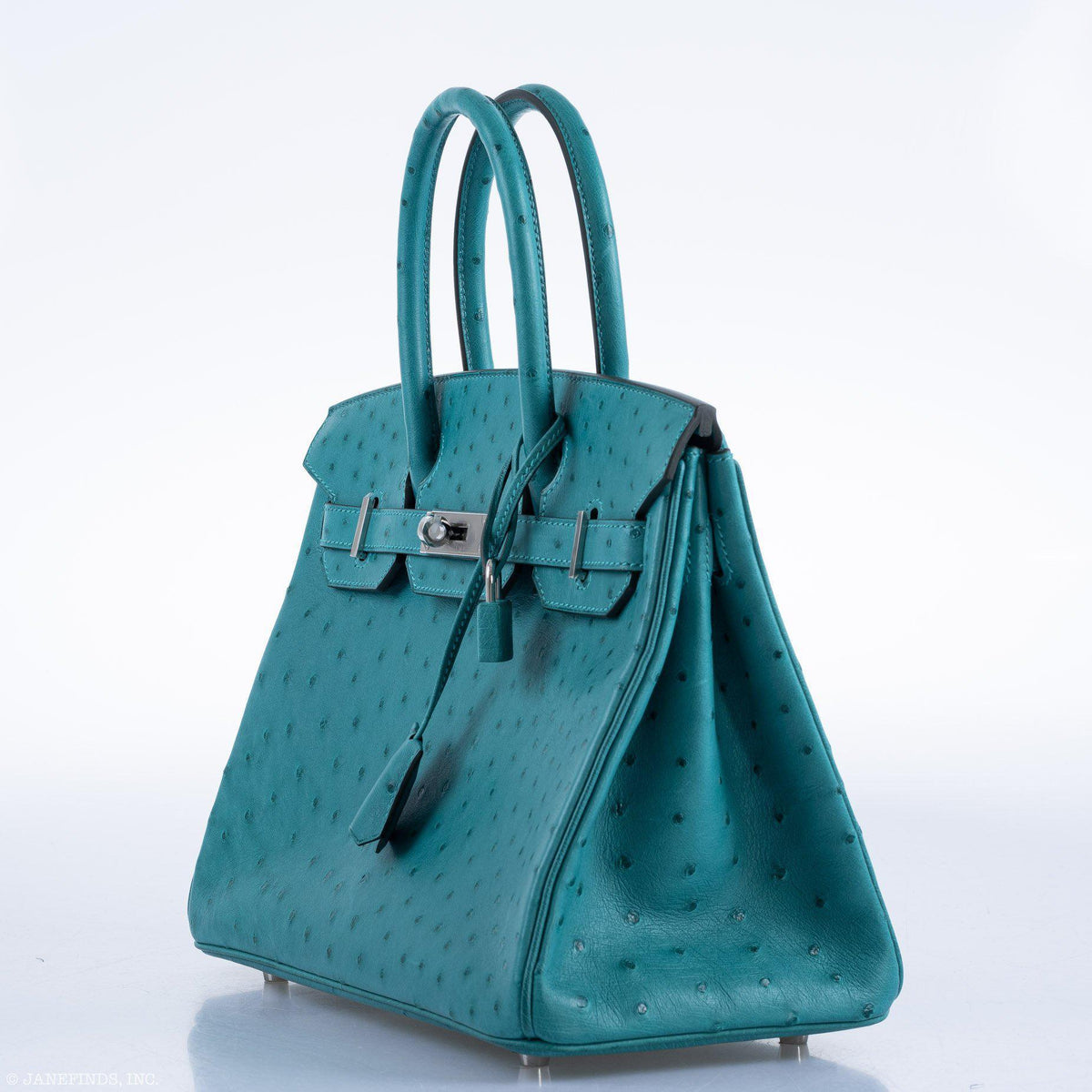 Hermes Birkin 30 Vert Verone Ostrich Palladium Hardware Hermes