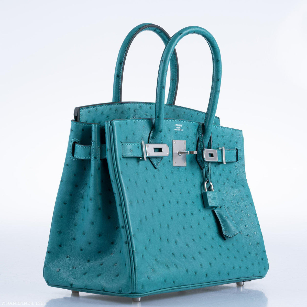 Hermes Birkin 30 Vert Verone Ostrich Palladium Hardware Hermes