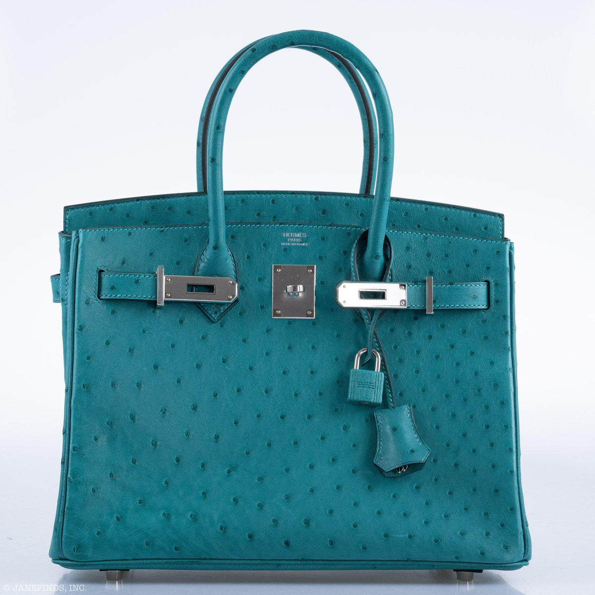 Hermes Birkin 30 Vert Verone Ostrich Palladium Hardware Hermes