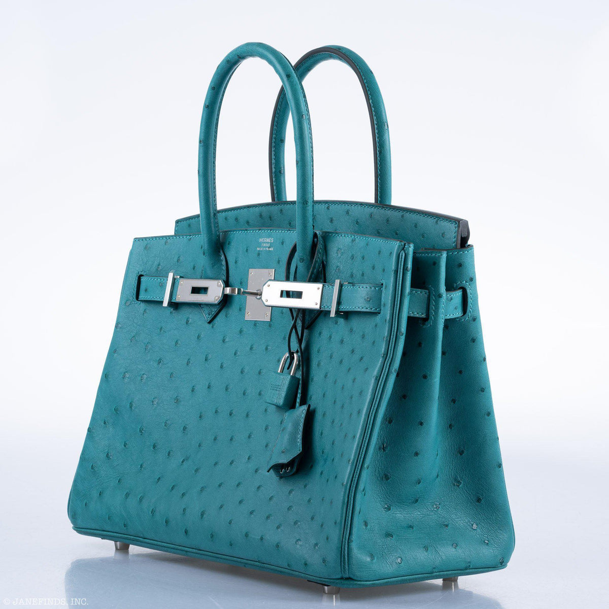 Hermes Birkin 30 Vert Verone Ostrich Palladium Hardware Hermes