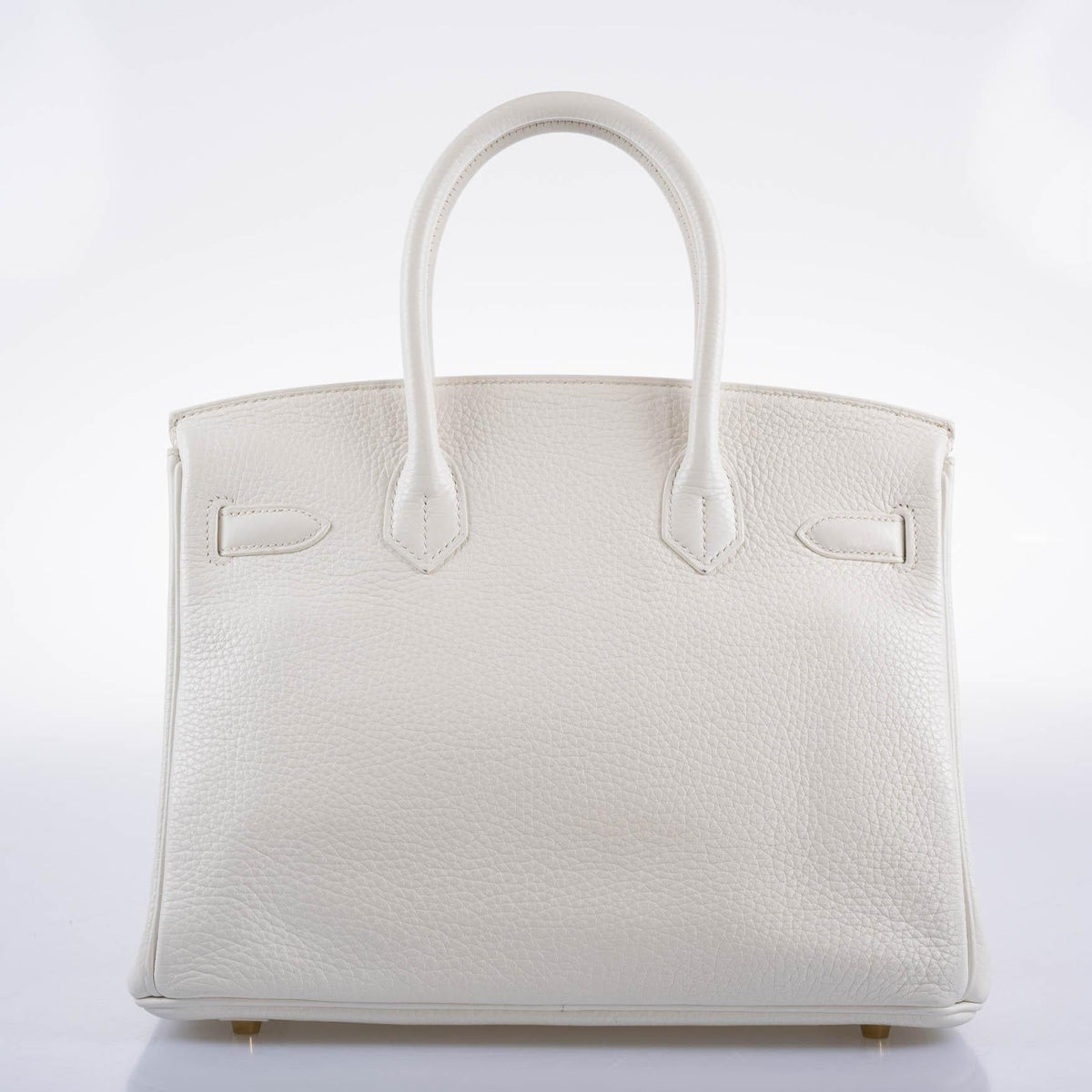 Hermes Birkin 30 White Clemence with Gold Hardware Hermes