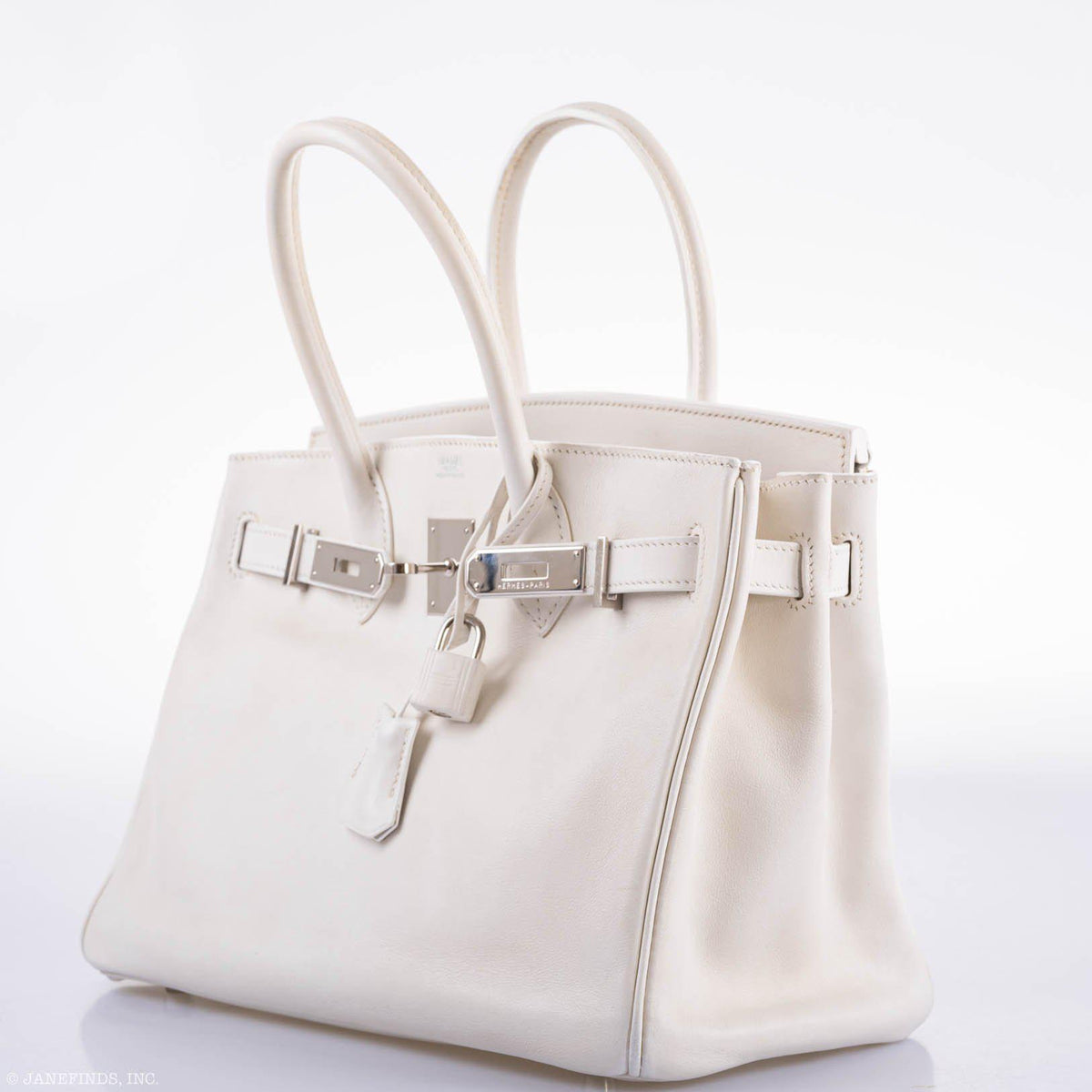 Hermes Birkin 30 White Swift with Palladium Hardware Hermes