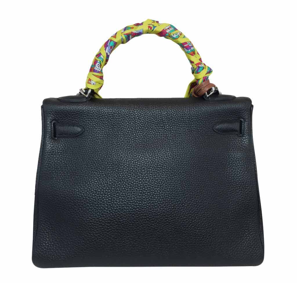 Hermes Kelly 32 Black Togo Leather Palladium Hardware BagAg