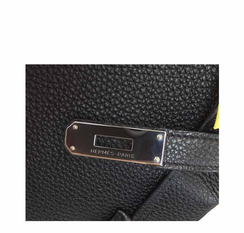 Hermes Kelly 32 Black Togo Leather Palladium Hardware BagAg