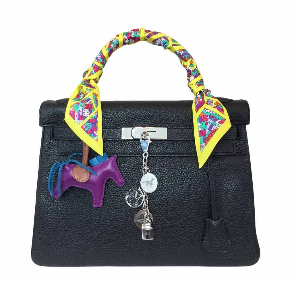 Hermes Kelly 32 Black Togo Leather Palladium Hardware BagAg