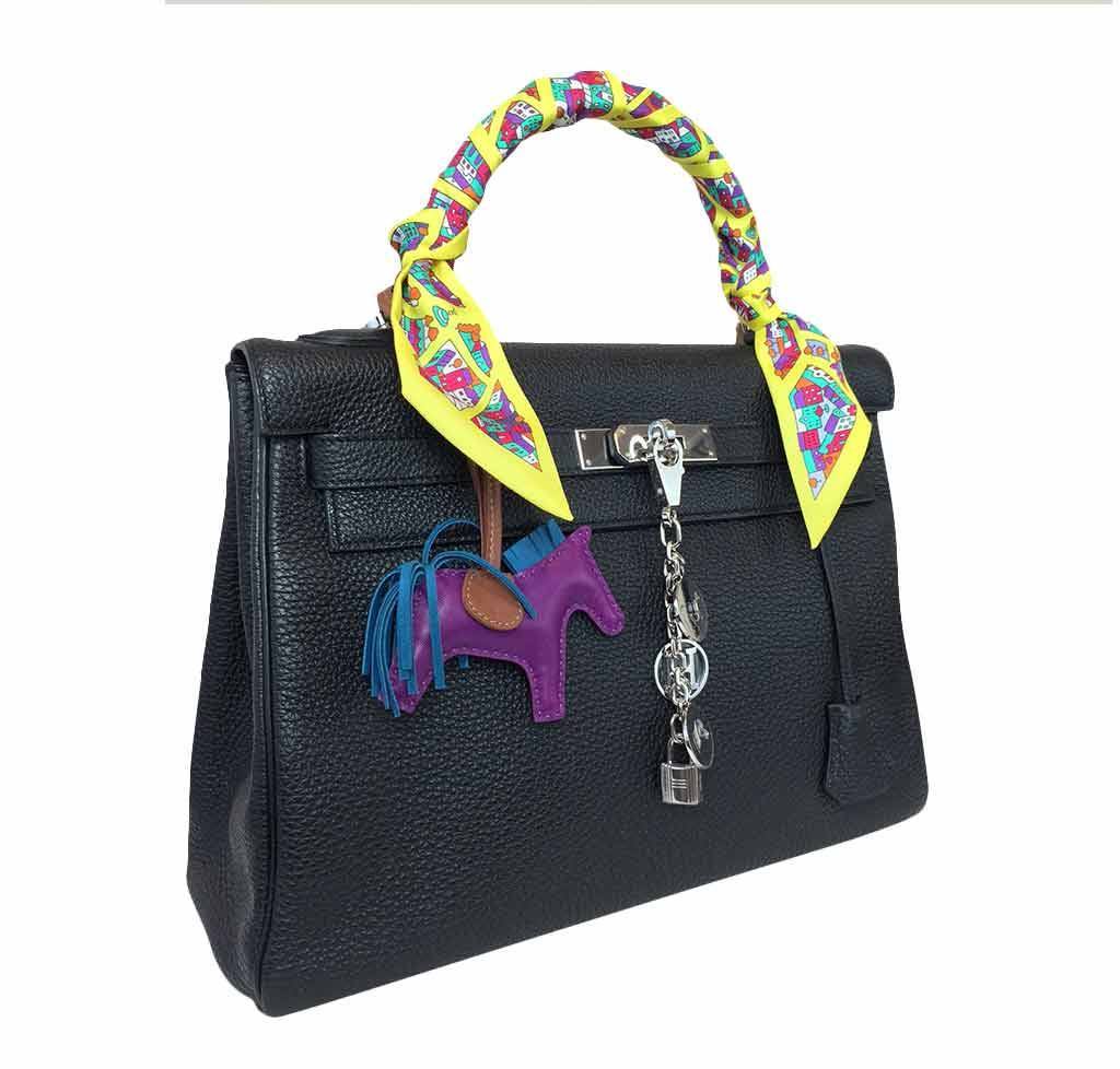 Hermes Kelly 32 Black Togo Leather Palladium Hardware BagAg