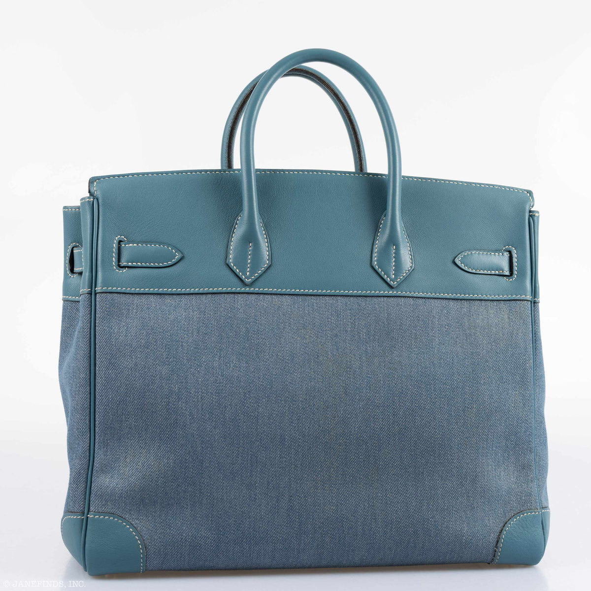 Hermes Birkin 32 HAC Denim & Blue Jean Gulliver Leather Palladium Hardware Hermes
