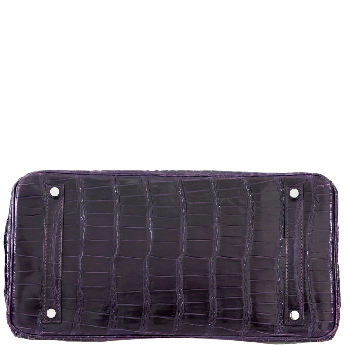 Hermes Birkin 35 Amethyst Porosus Crocodile with Palladium Hardware Hermes