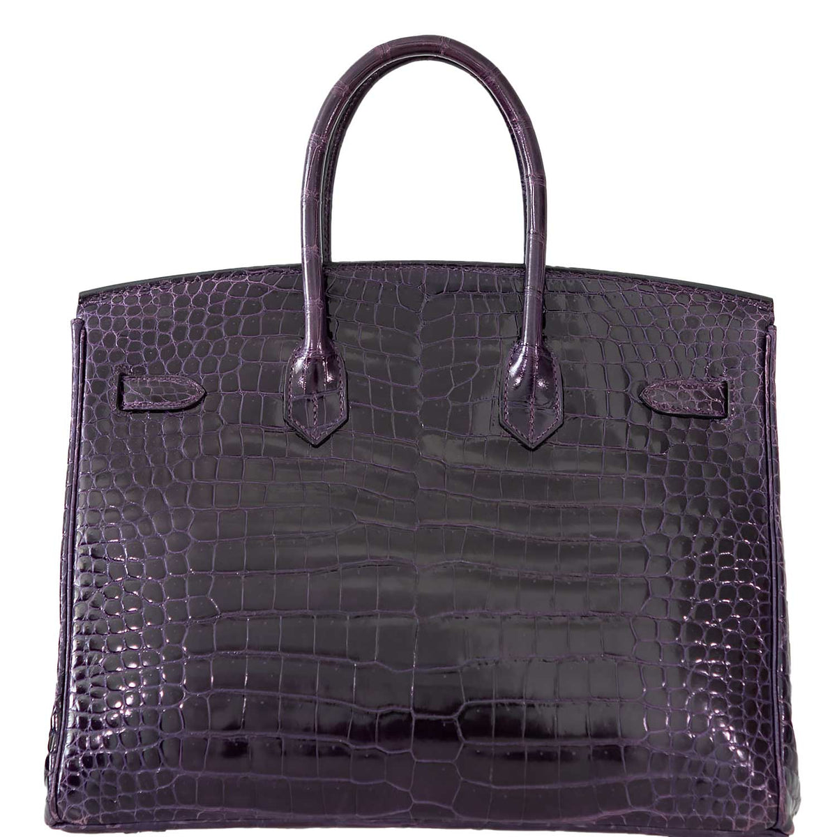 Hermes Birkin 35 Amethyst Porosus Crocodile with Palladium Hardware Hermes