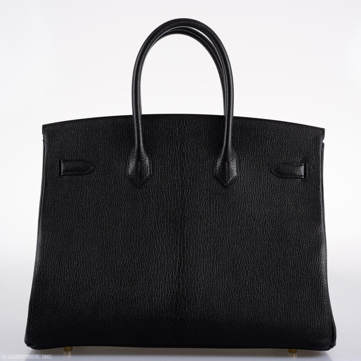 Hermes Birkin 35 Black Chevre De Coromandel with Gold Hardware Hermes