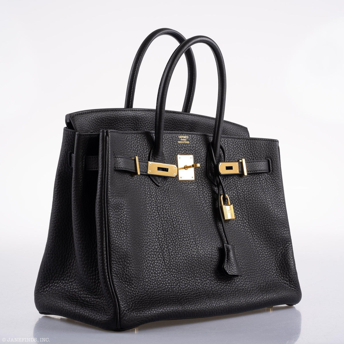 Hermes Birkin 35 Black Clemence Leather Gold Hardware Hermes