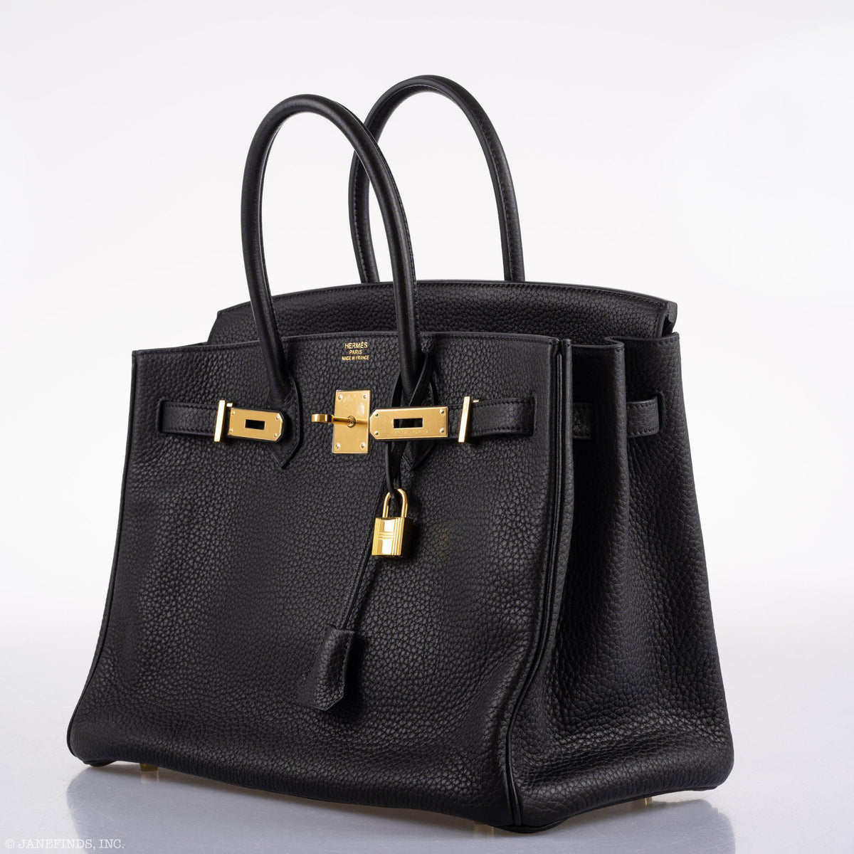 Hermes Birkin 35 Black Clemence Leather Gold Hardware Hermes