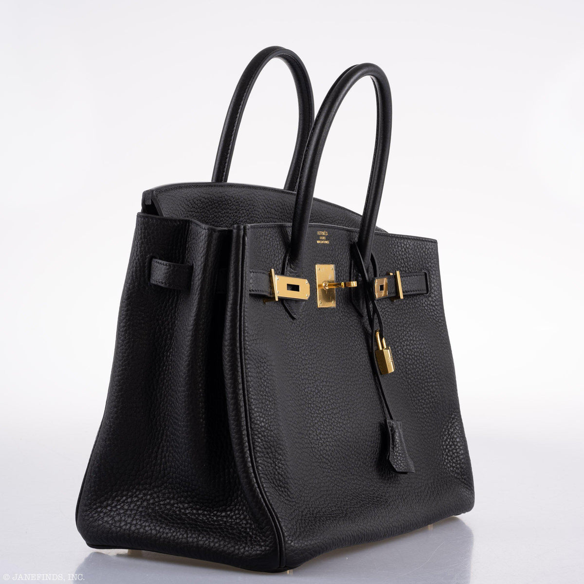 Hermes Birkin 35 Black Clemence Leather Gold Hardware Hermes