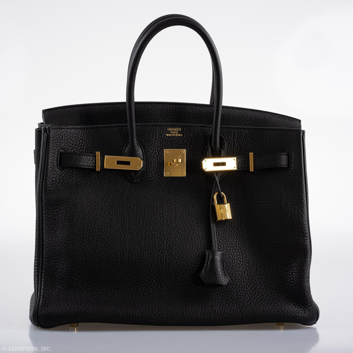 Hermes Birkin 35 Black Clemence Leather Gold Hardware Hermes
