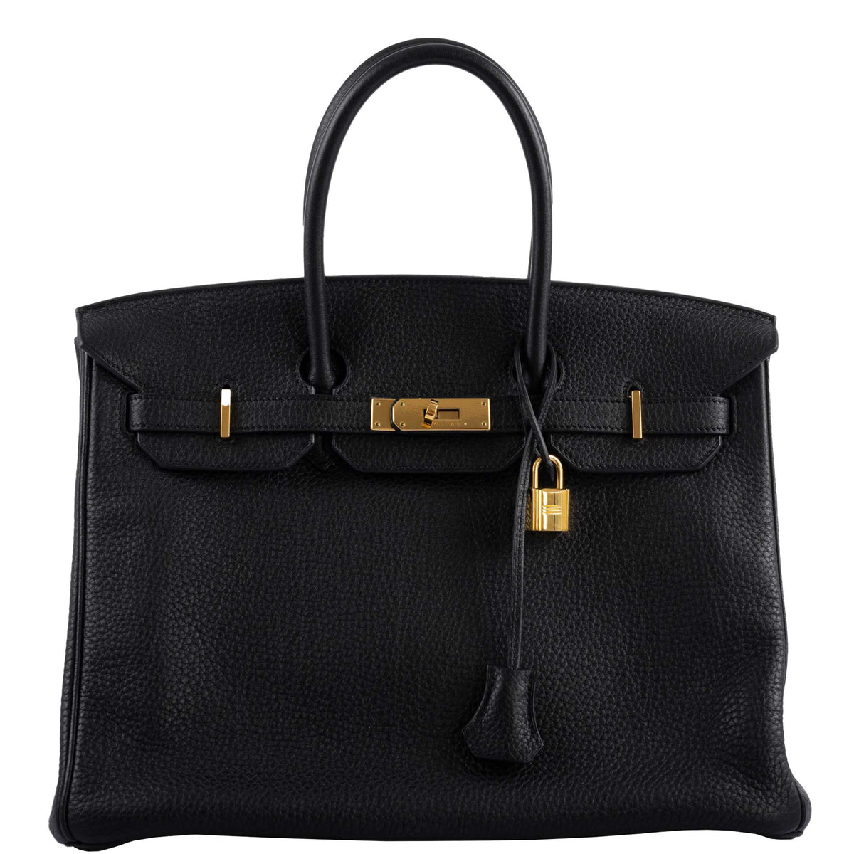 Hermes Birkin 35 Black Clemence Leather Gold Hardware Hermes