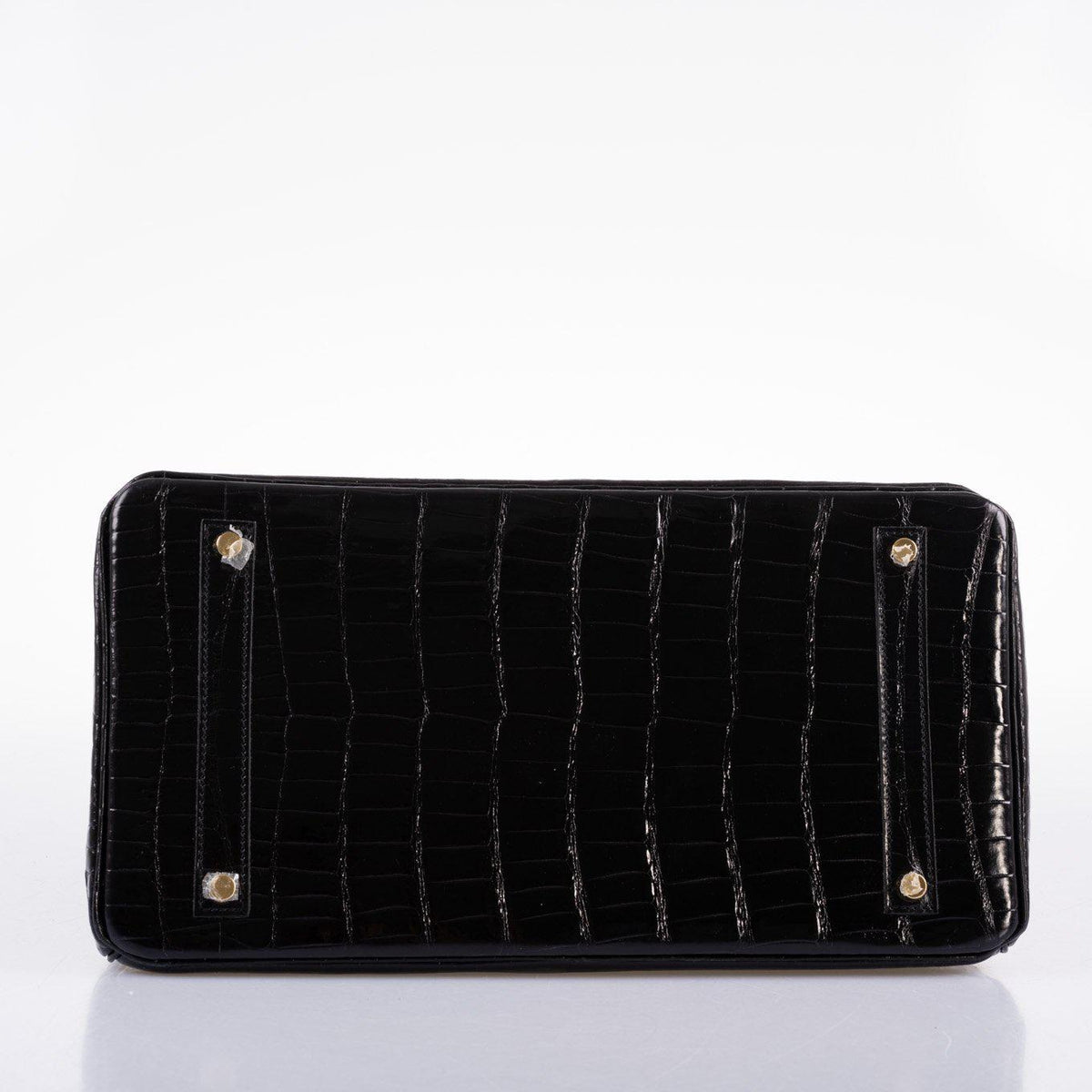 Hermes Birkin 35 Black Shiny Porosus Crocodile with Gold Hardware Hermes