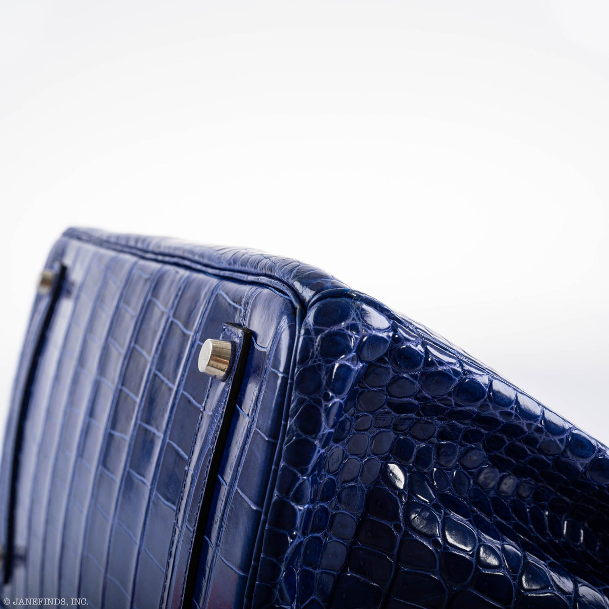 Hermes Birkin 35 Blue Electric Porosus Crocodile Palladium Hardware Hermes