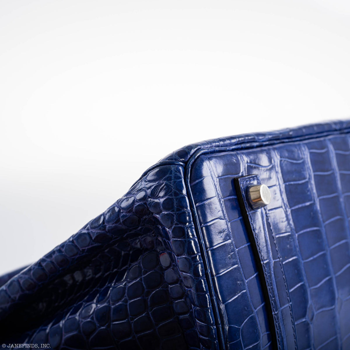 Hermes Birkin 35 Blue Electric Porosus Crocodile Palladium Hardware Hermes
