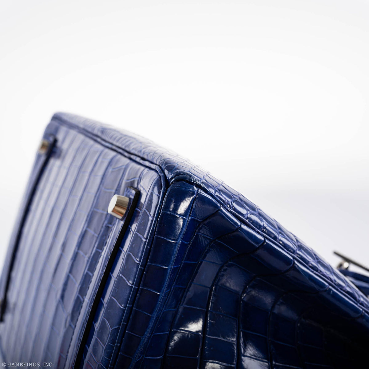 Hermes Birkin 35 Blue Electric Porosus Crocodile Palladium Hardware Hermes