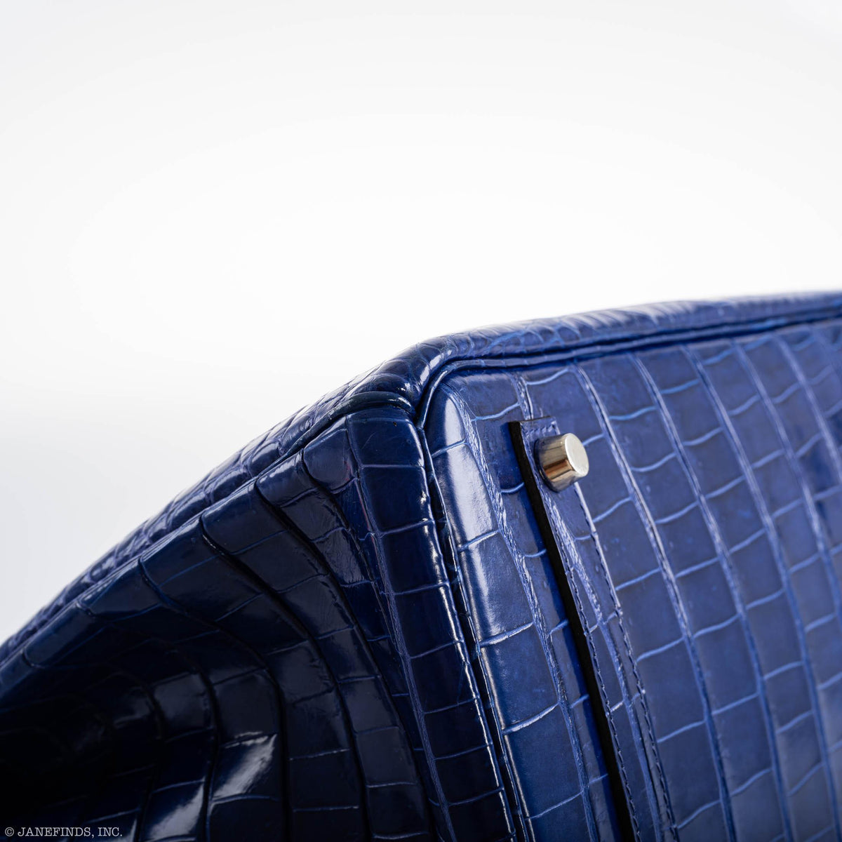 Hermes Birkin 35 Blue Electric Porosus Crocodile Palladium Hardware Hermes