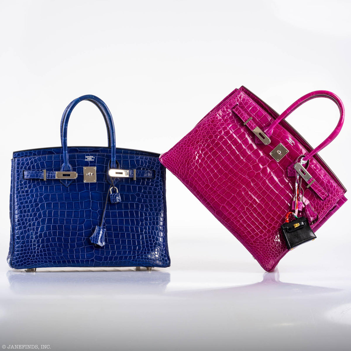 Hermes Birkin 35 Blue Electric Porosus Crocodile Palladium Hardware Hermes