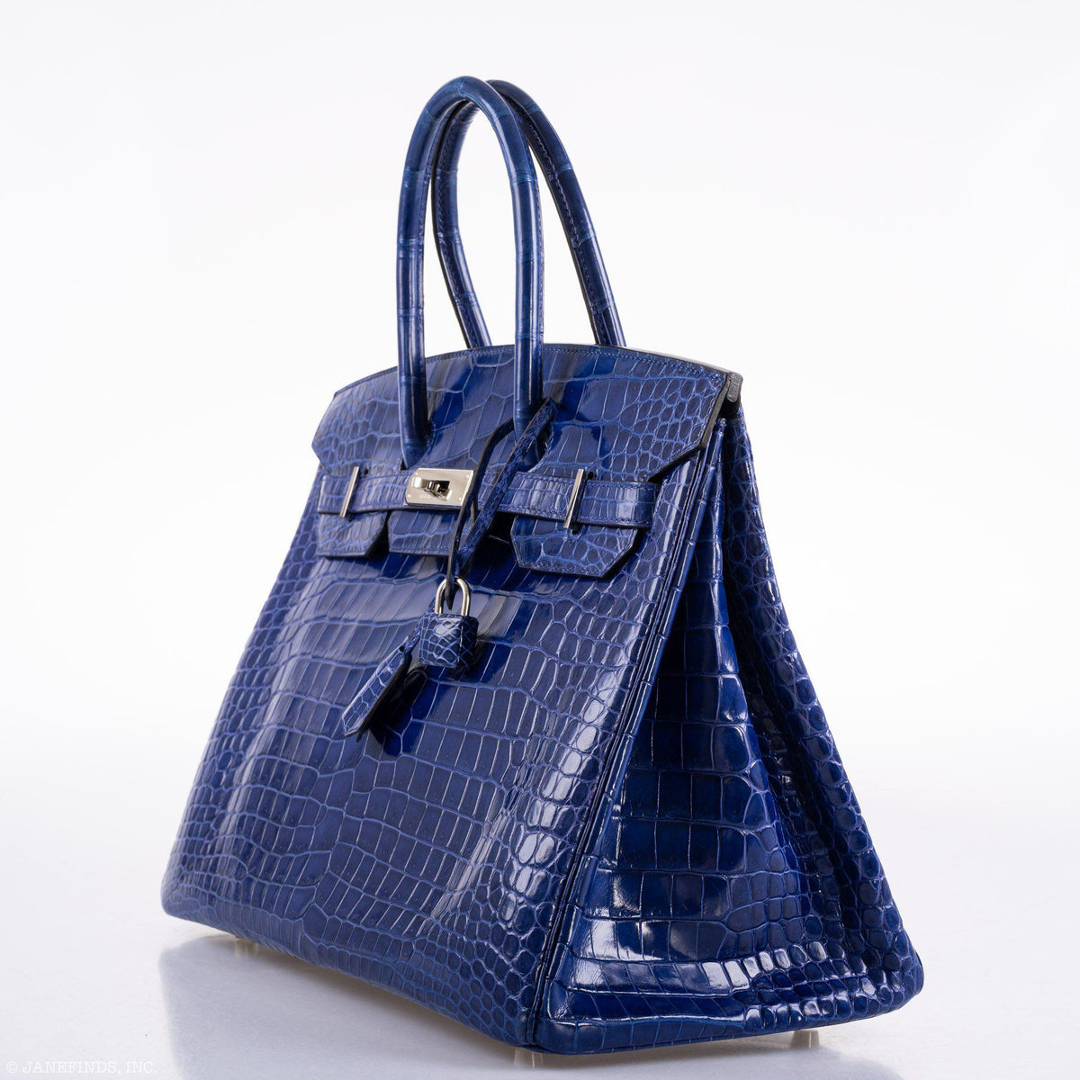 Hermes Birkin 35 Blue Electric Porosus Crocodile Palladium Hardware Hermes