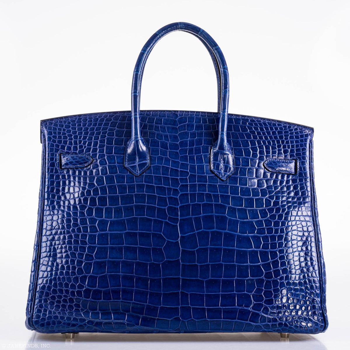 Hermes Birkin 35 Blue Electric Porosus Crocodile Palladium Hardware Hermes