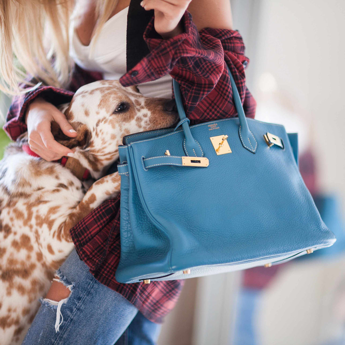 Hermes Birkin 35 Blue Jean Togo Gold Hardware Hermes