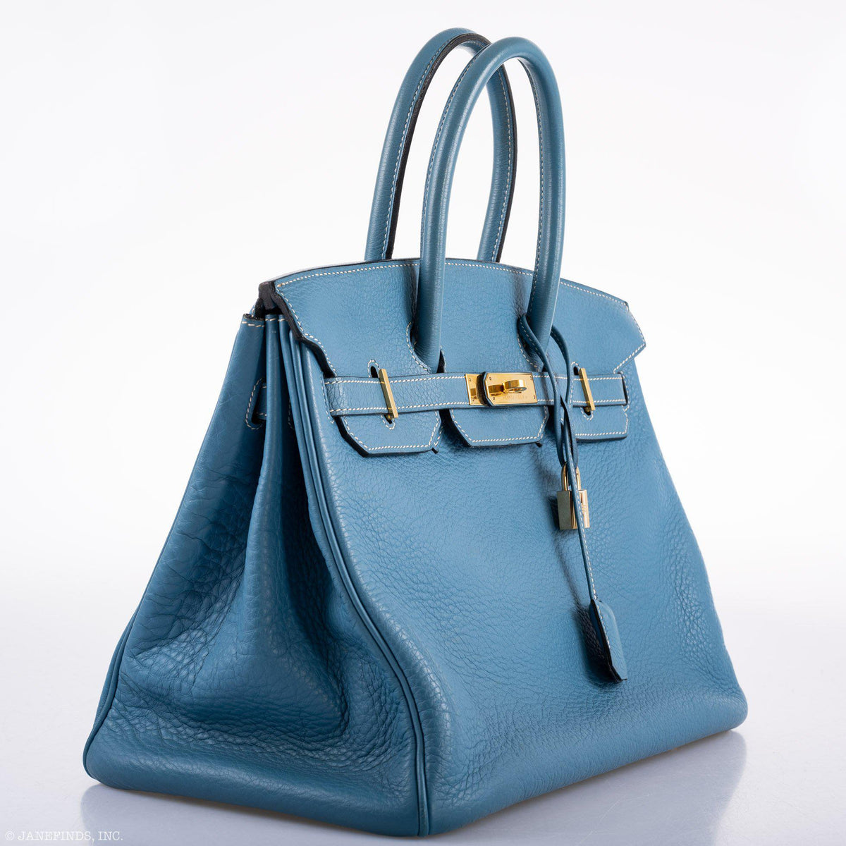 Hermes Birkin 35 Blue Jean Togo Gold Hardware Hermes