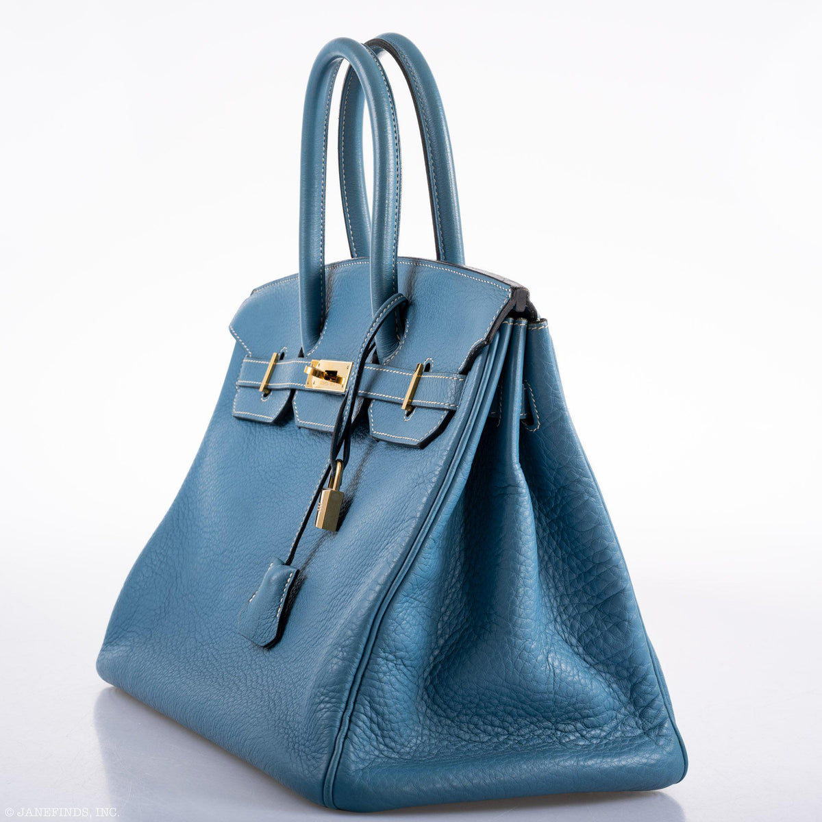 Hermes Birkin 35 Blue Jean Togo Gold Hardware Hermes