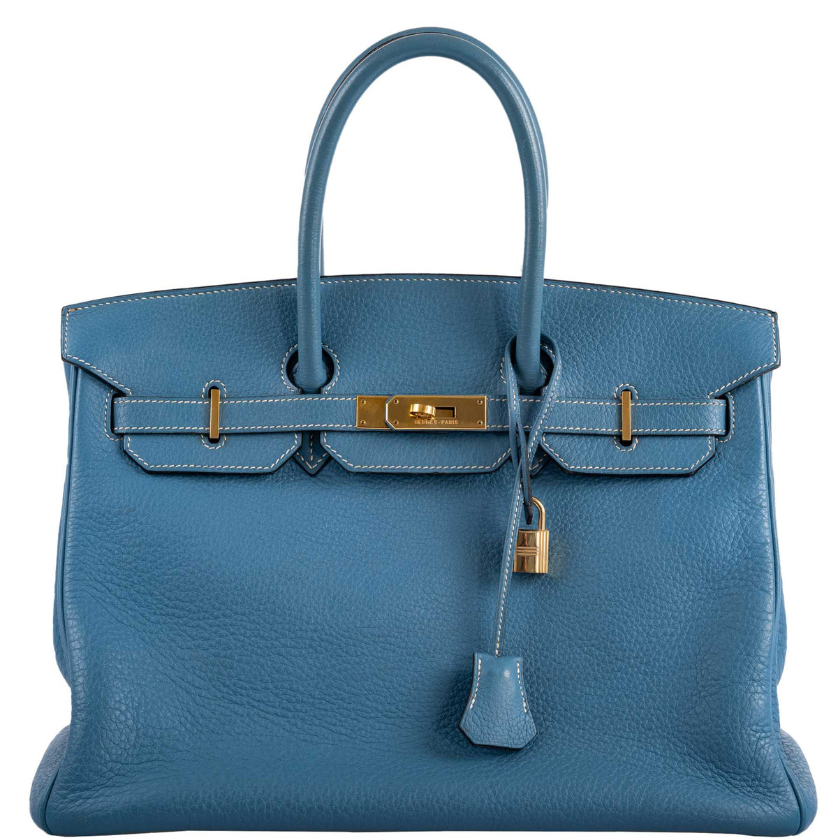 Hermes Birkin 35 Blue Jean Togo Gold Hardware Hermes