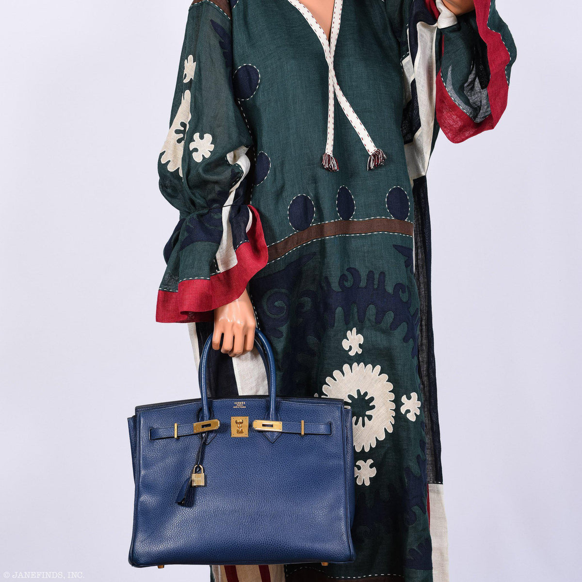 Hermes Birkin 35 Blue Saphire Ardennes leather Gold Hardware Hermes