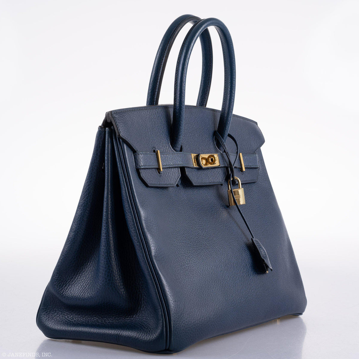 Hermes Birkin 35 Blue Saphire Ardennes leather Gold Hardware Hermes