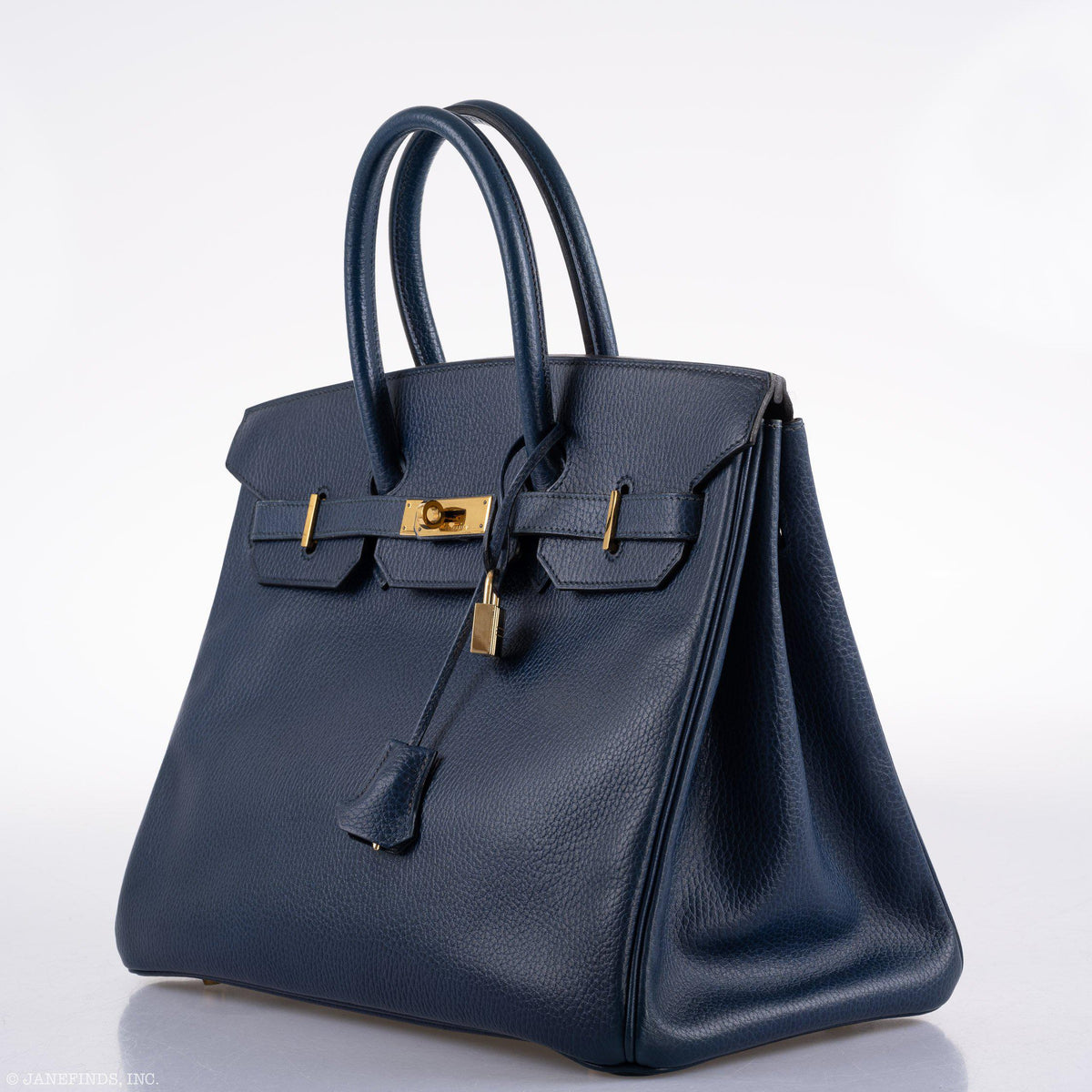 Hermes Birkin 35 Blue Saphire Ardennes leather Gold Hardware Hermes
