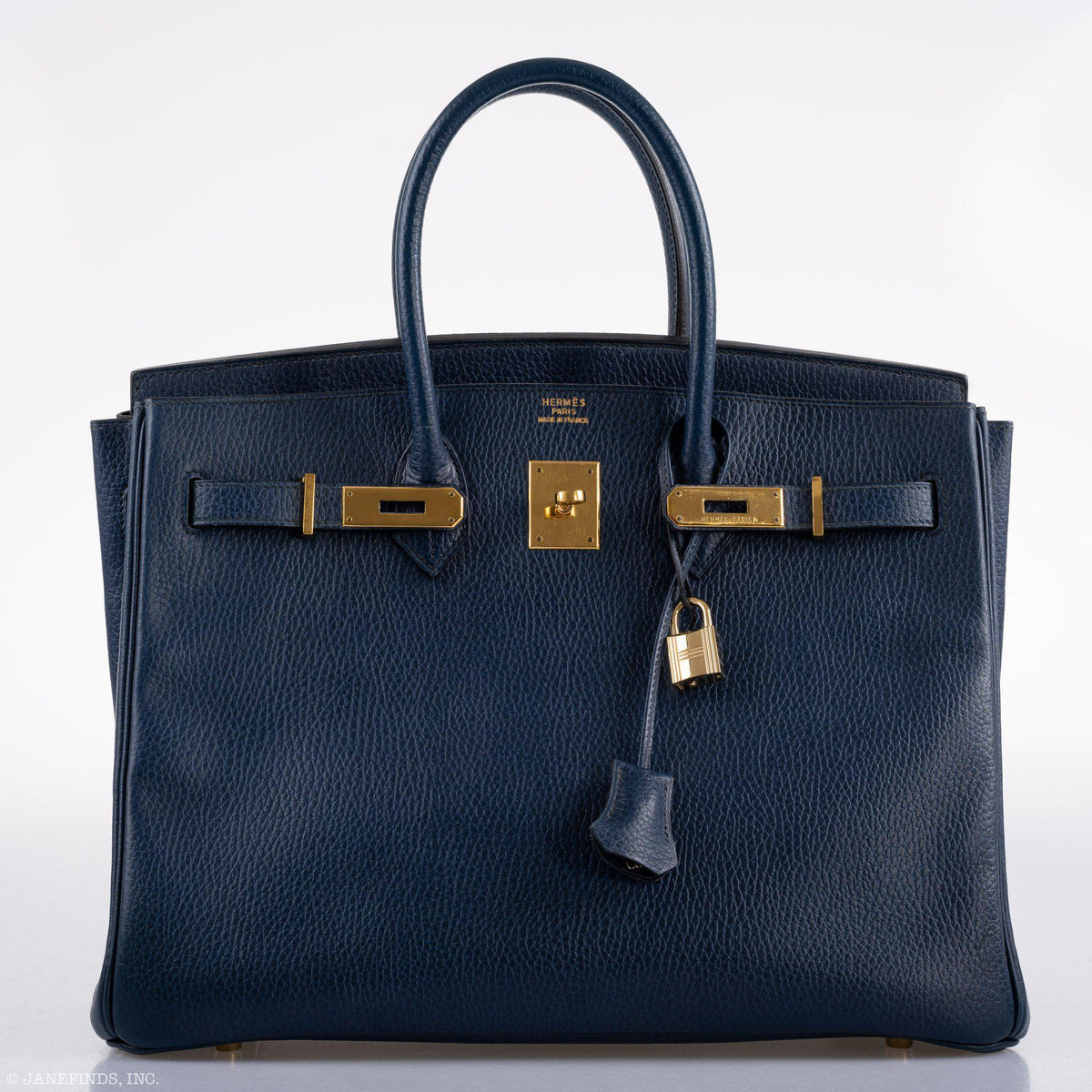 Hermes Birkin 35 Blue Saphire Ardennes leather Gold Hardware Hermes