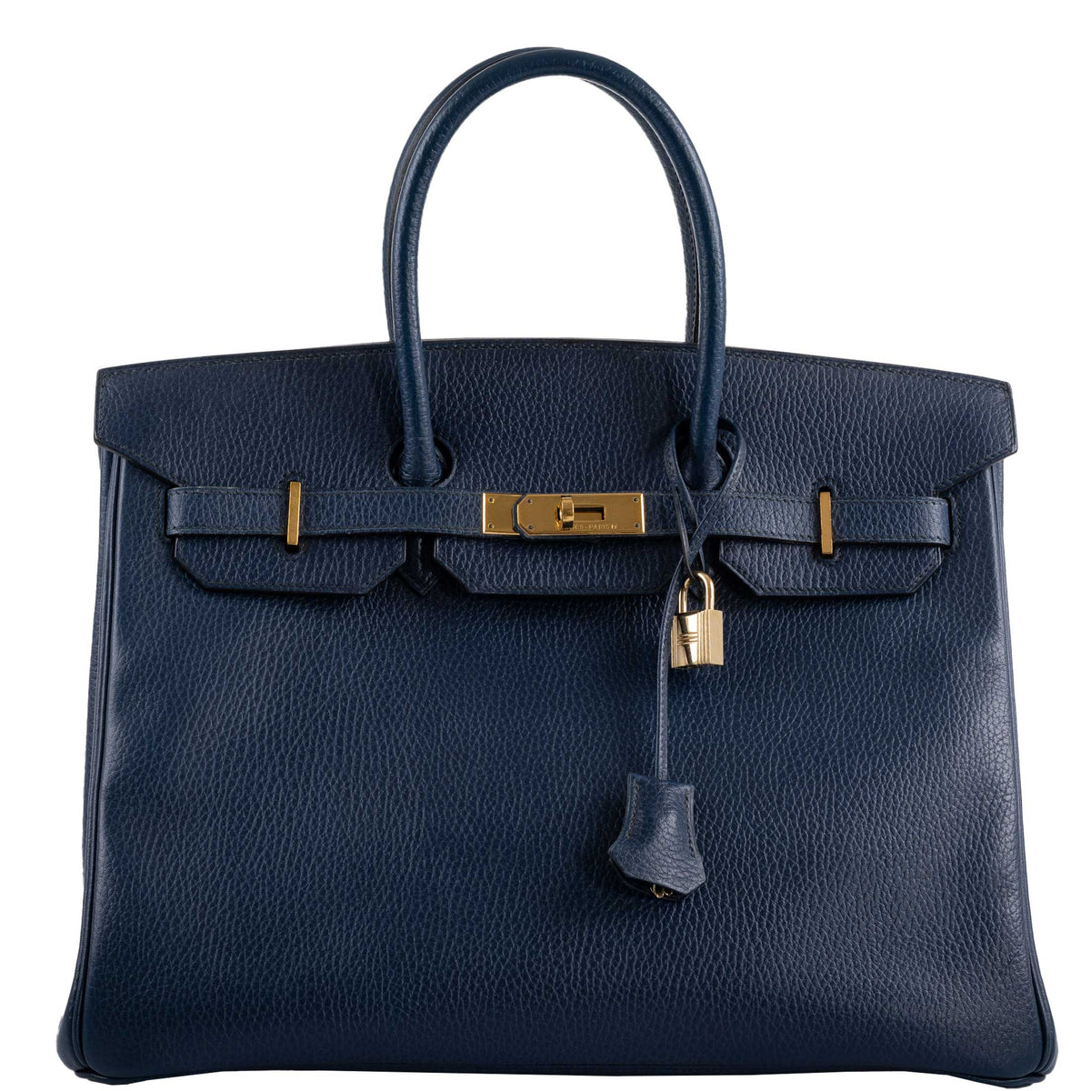 Hermes Birkin 35 Blue Saphire Ardennes leather Gold Hardware Hermes