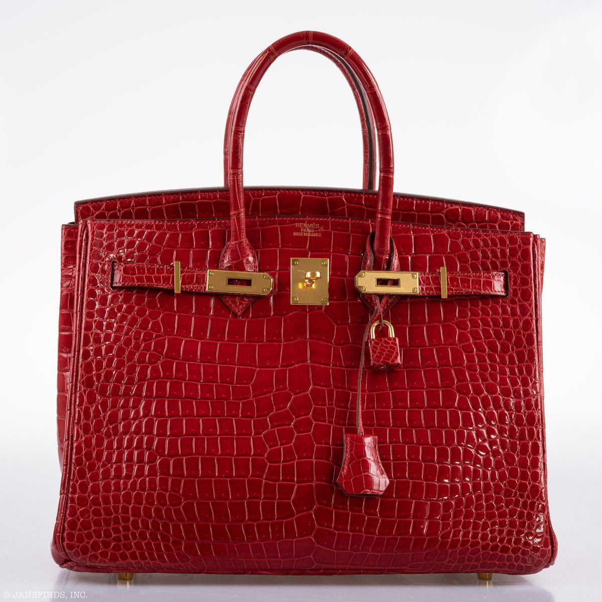 Hermes Birkin 35 Braise Porosus Crocodile with Gold Hardware Hermes