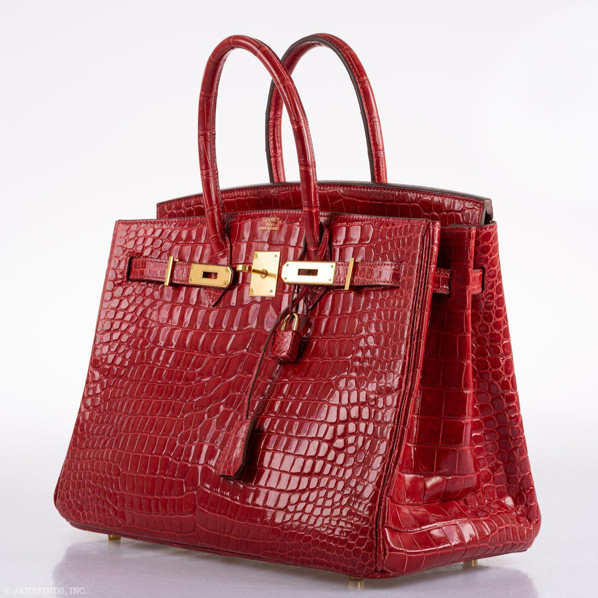 Hermes Birkin 35 Braise Porosus Crocodile with Gold Hardware Hermes