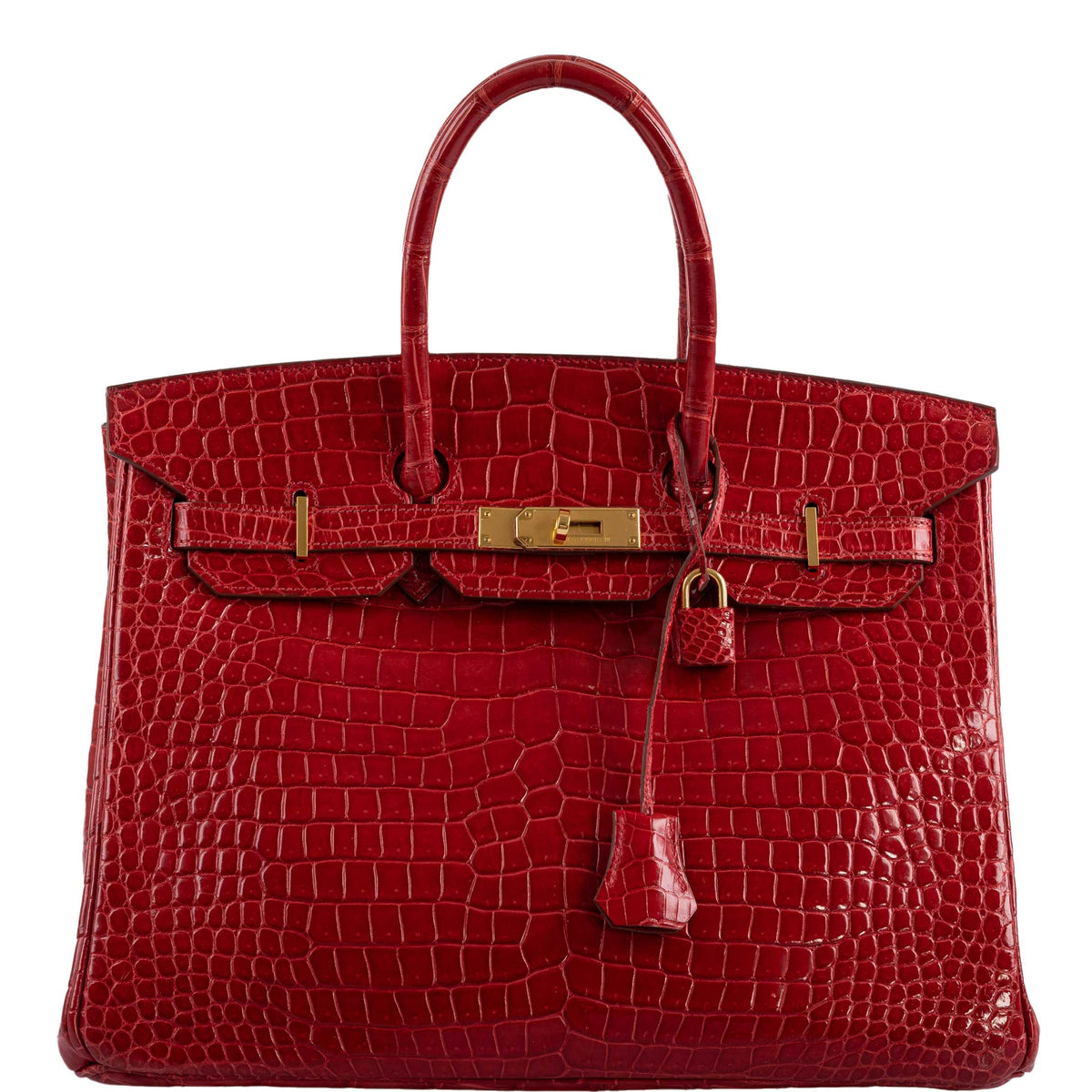Hermes Birkin 35 Braise Porosus Crocodile with Gold Hardware Hermes