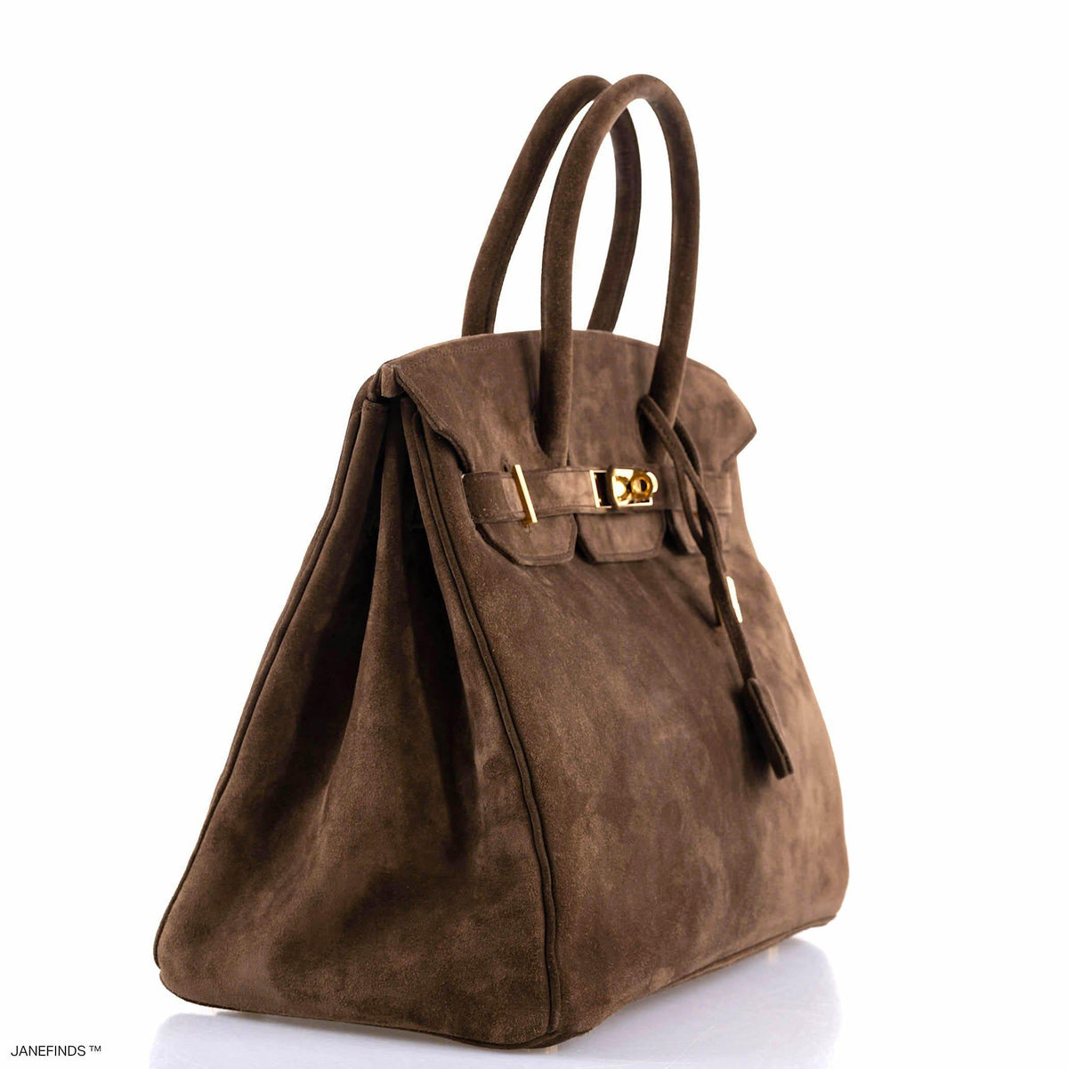 Hermes Birkin 35 Chocolate Veau Doblis Suede with Gold Hardware Hermes